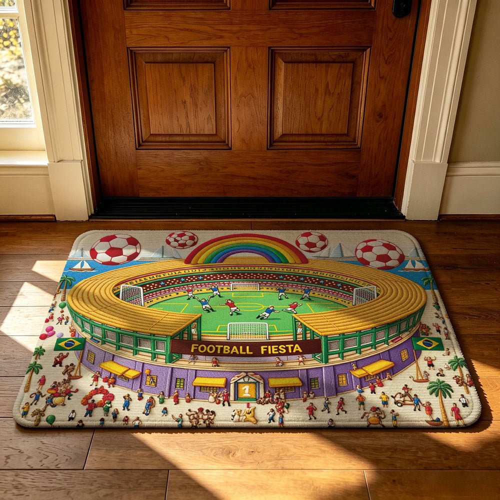 Decorative Football-Themed Area Mat | High & Bury