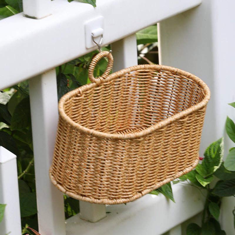 Decorative Handwoven Storage Basket Light Brown | High & Bury