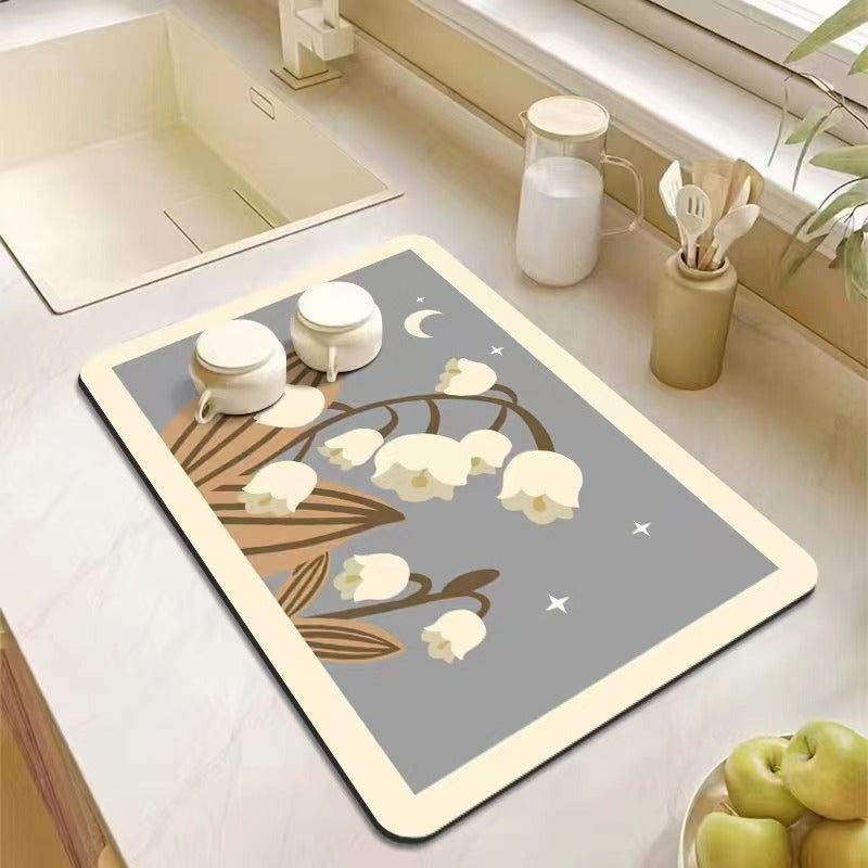 Decorative Kitchen Floor Mat Green Yellow Pink | High & Bury
