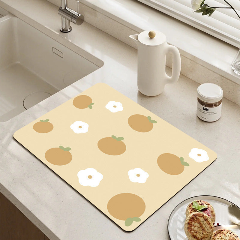Decorative Kitchen Floor Mat Green Yellow Pink | High & Bury