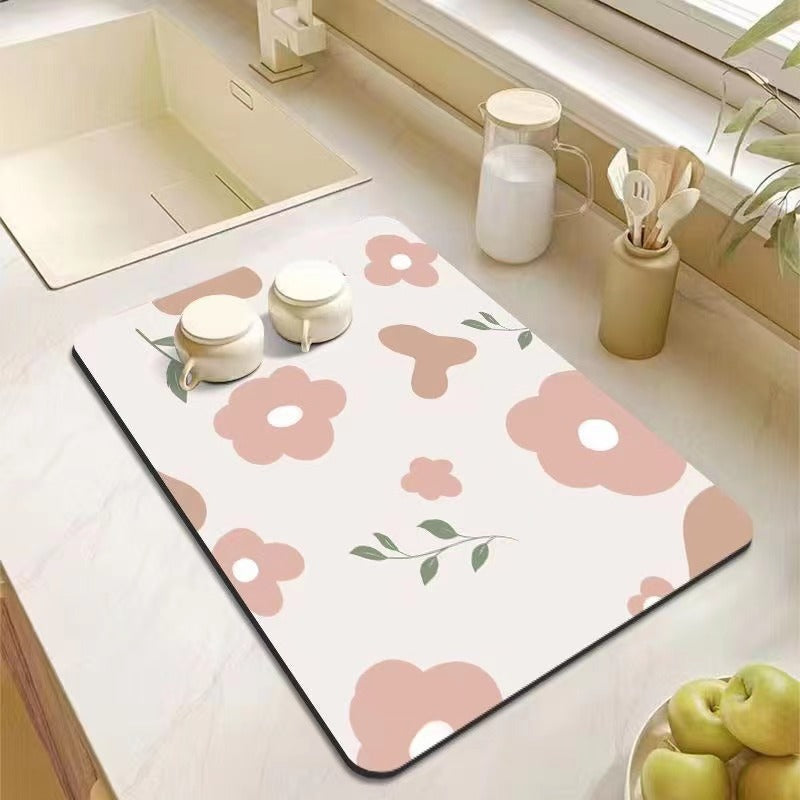 Decorative Kitchen Floor Mat Green Yellow Pink | High & Bury