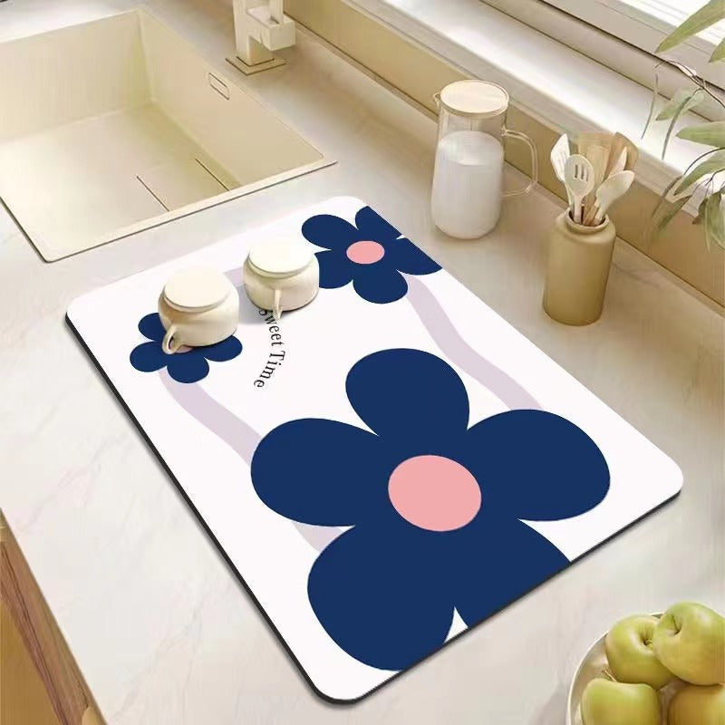 Decorative Kitchen Floor Mat Green Yellow Pink | High & Bury