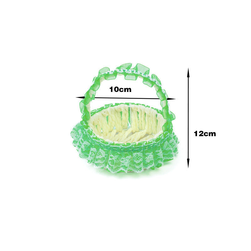Decorative Lace Trim Woven Basket | High & Bury