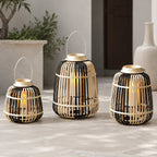 Decorative Lantern Bamboo LED Illuminated | High & Bury