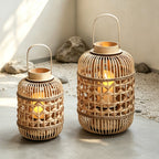 Decorative Lantern made of Woven Bamboo | High & Bury