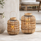 Decorative Lantern made of Woven Bamboo | High & Bury