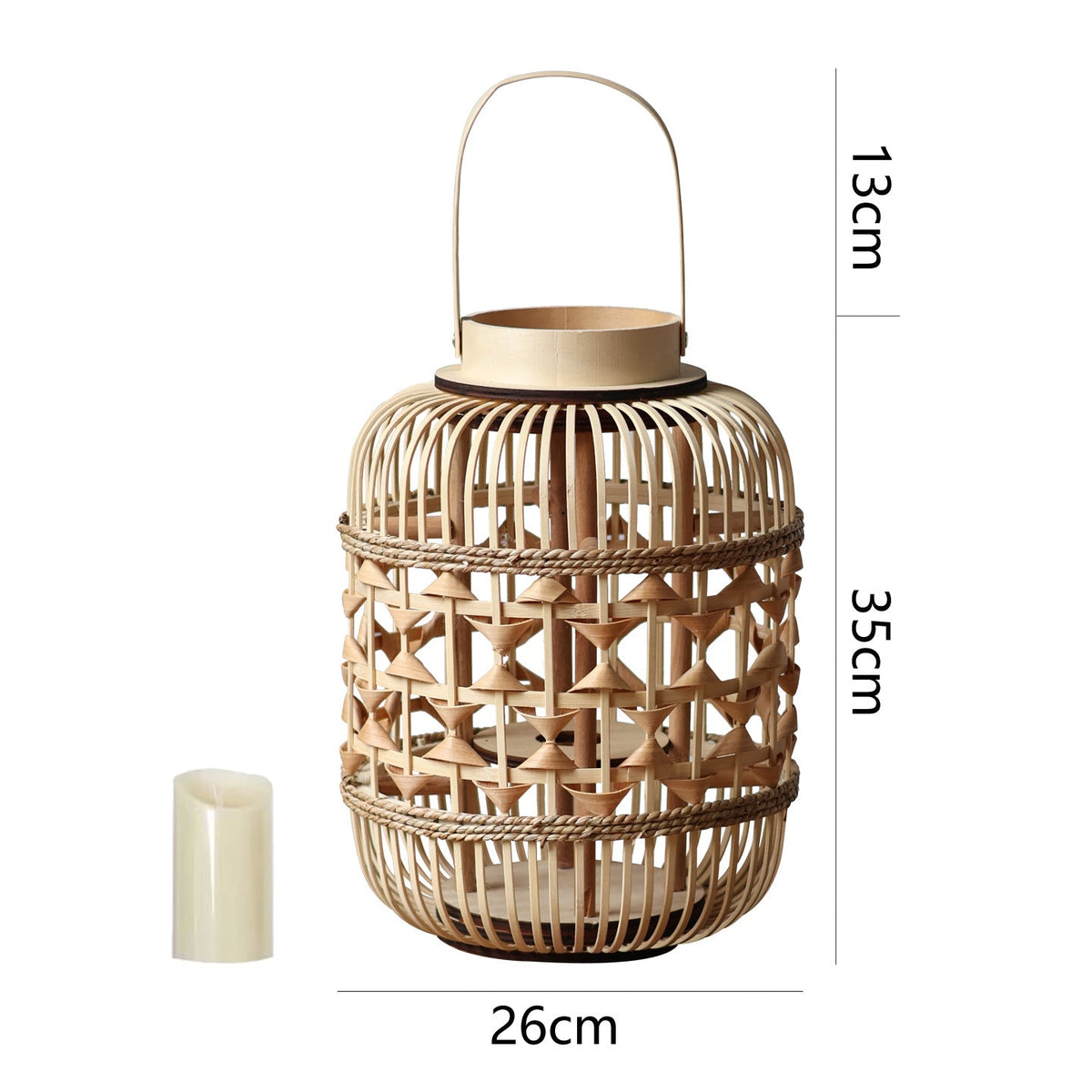 Decorative Lantern made of Woven Bamboo | High & Bury