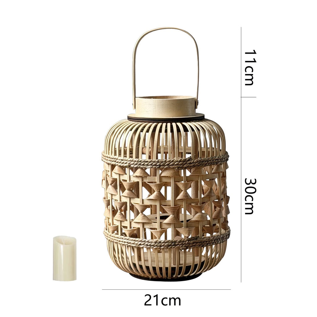 Decorative Lantern made of Woven Bamboo | High & Bury