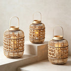 Decorative Lantern made of Woven Bamboo | High & Bury
