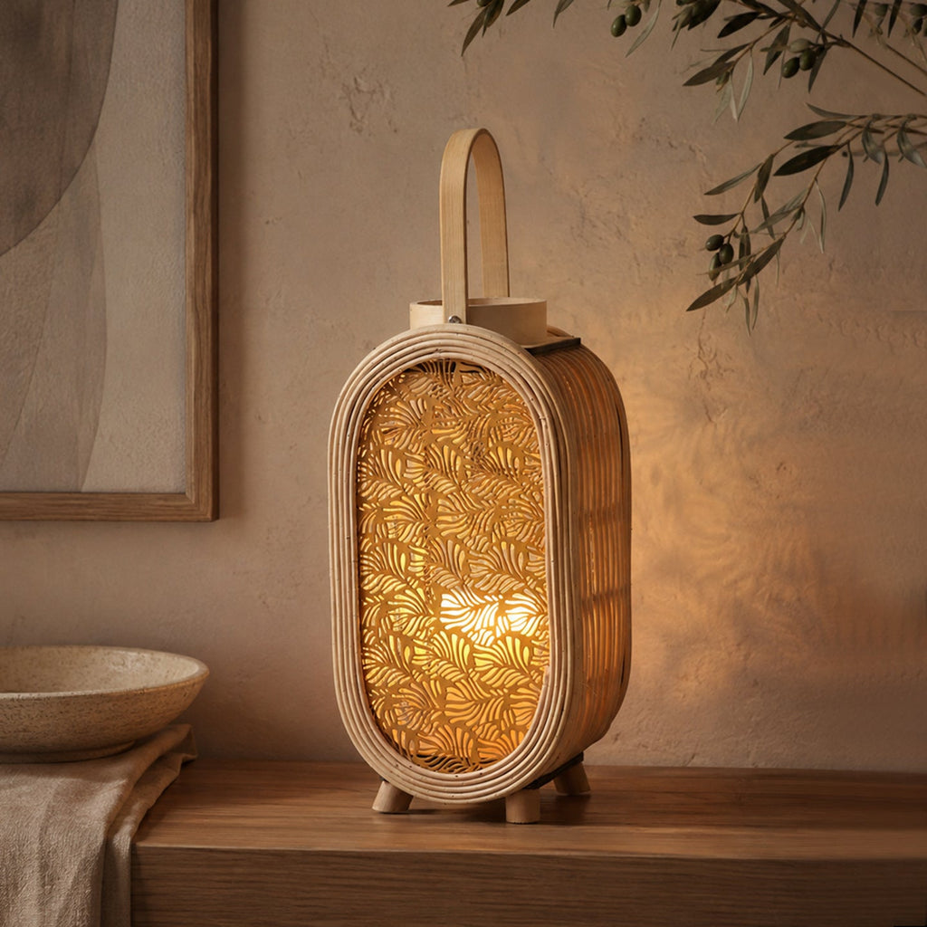 Decorative Lantern Stand Wood Handcrafted | High & Bury