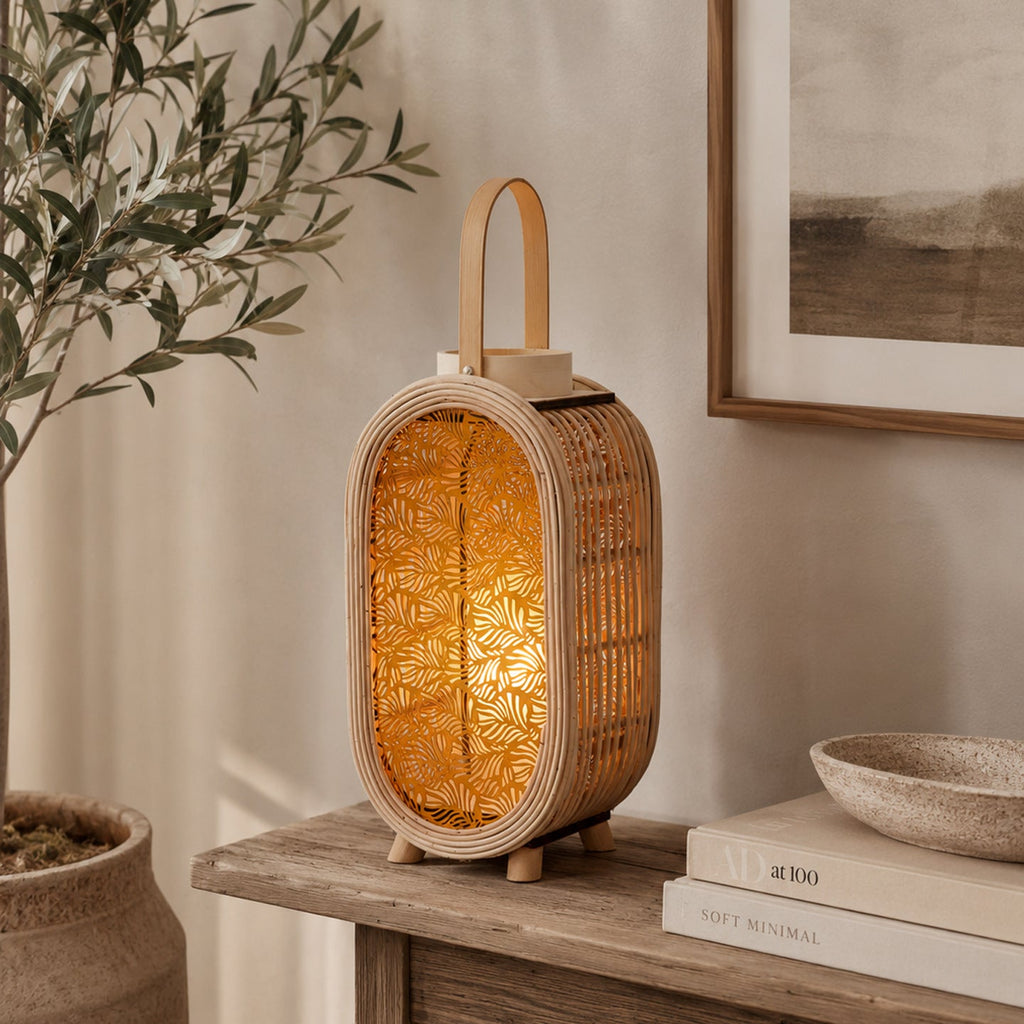 Decorative Lantern Stand Wood Handcrafted | High & Bury