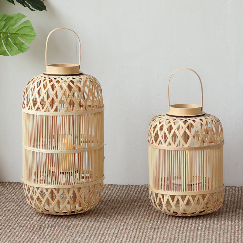 Decorative Lantern Woven Natural Fiber Hanging | High & Bury