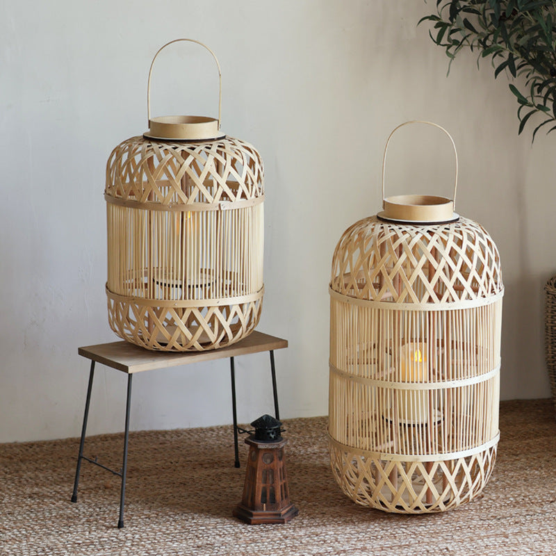 Decorative Lantern Woven Natural Fiber Hanging | High & Bury
