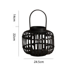 Decorative Lantern Woven Natural Fiber Metal | High & Bury