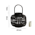 Decorative Lantern Woven Natural Fiber Metal | High & Bury