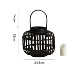 Decorative Lantern Woven Natural Fiber Metal | High & Bury