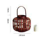 Decorative Lantern Woven Natural Fiber Metal | High & Bury