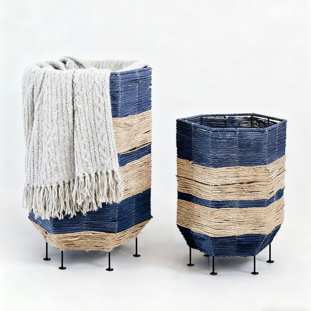 Decorative Laundry Basket with Metal Legs | High & Bury
