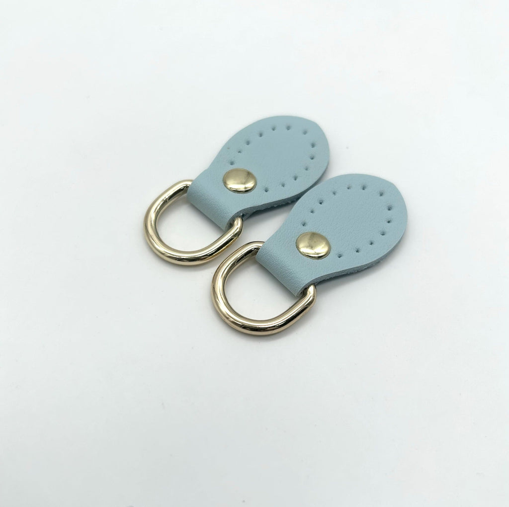 Decorative Leather Sky Blue White | High & Bury