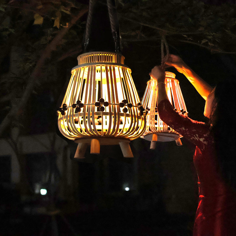 Decorative Light Source with Natural Rattan | High & Bury
