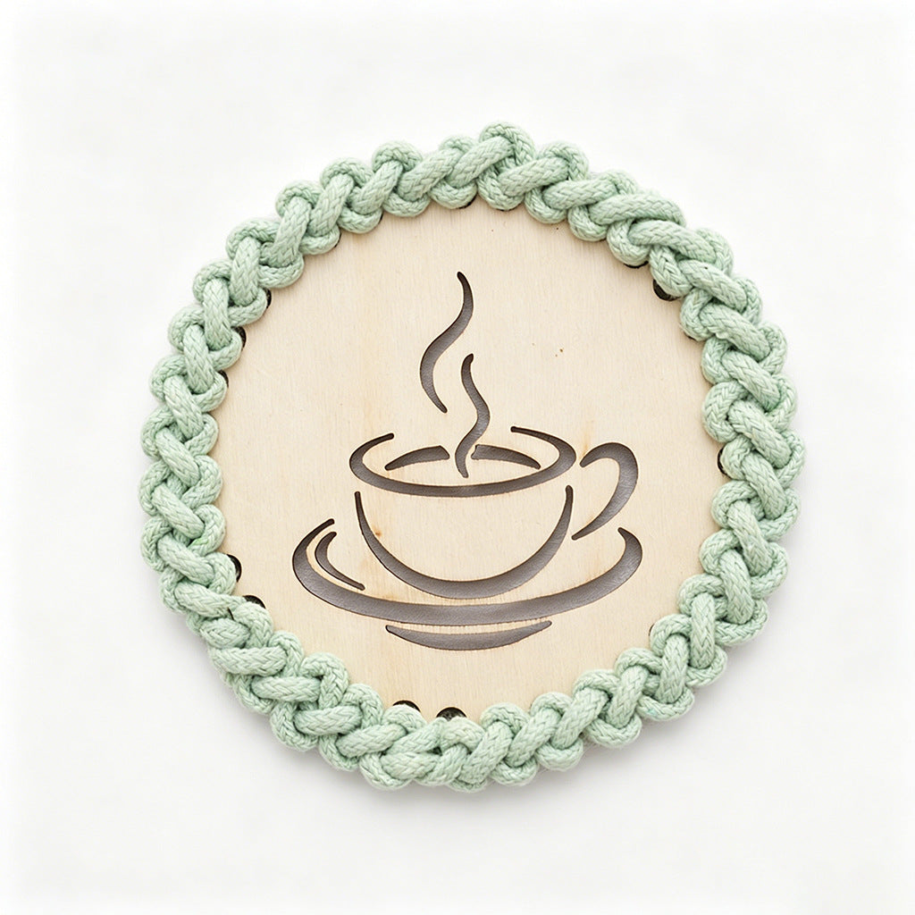 Decorative Macrame Coffee Cup Coaster | High & Bury