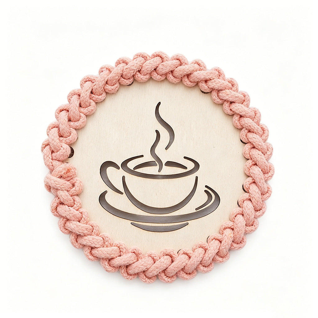 Decorative Macrame Coffee Cup Coaster | High & Bury