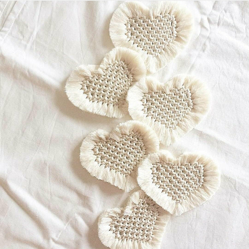 Decorative Macrame Heart-Shaped Trivet | High & Bury