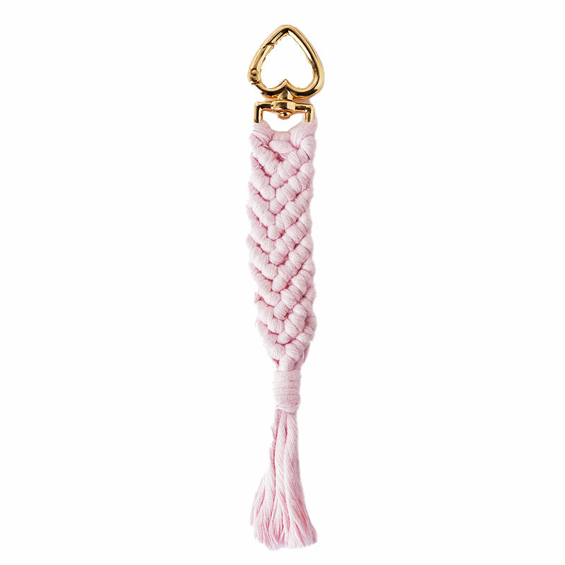 Decorative Macrame Keychain Holder Pink Blue | High & Bury