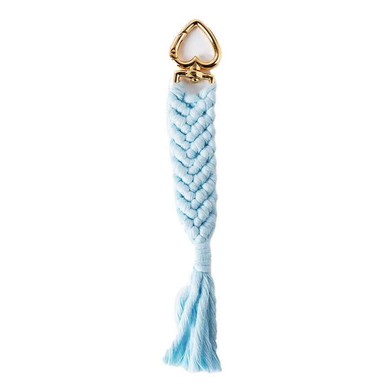 Decorative Macrame Keychain Holder Pink Blue | High & Bury