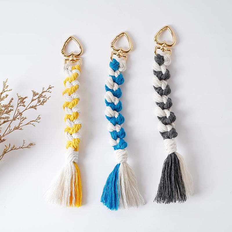 Decorative Macrame Keychain Holder Pink Blue | High & Bury