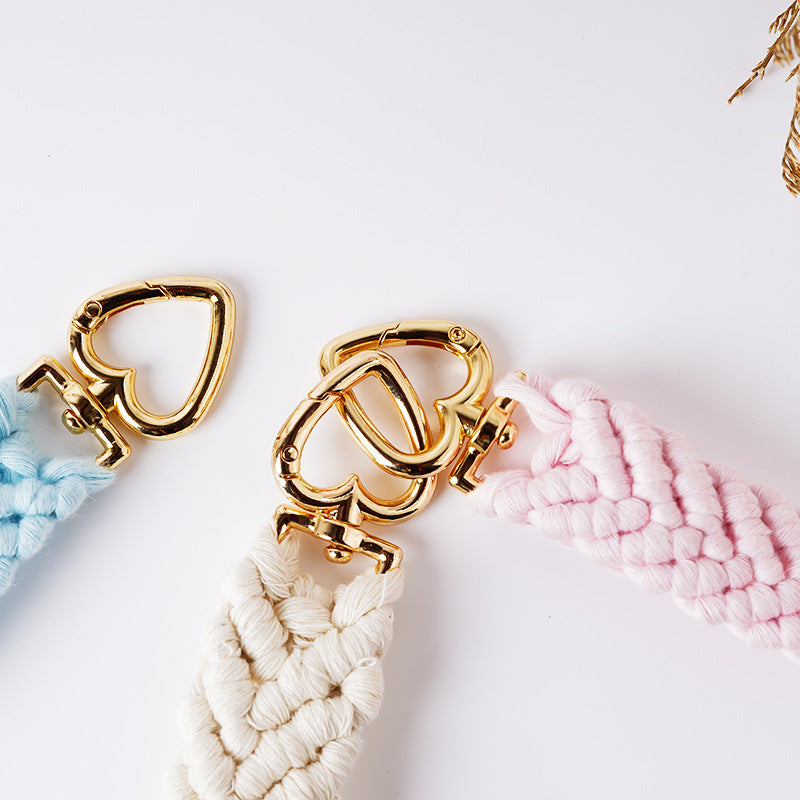 Decorative Macrame Keychain Holder Pink Blue | High & Bury