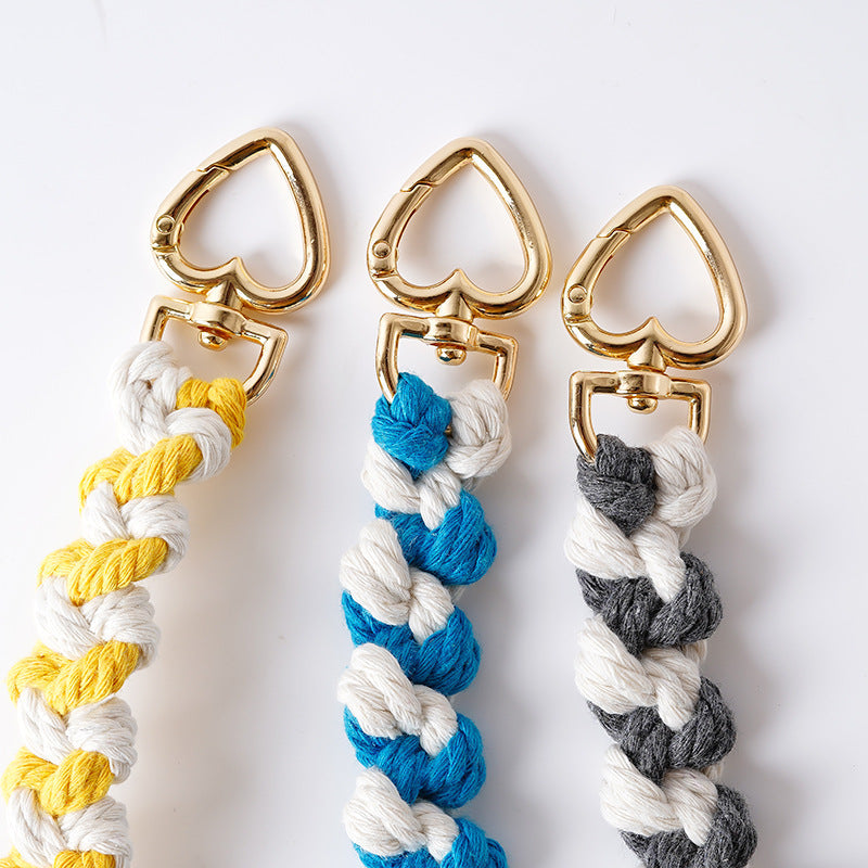 Decorative Macrame Keychain Holder Pink Blue | High & Bury