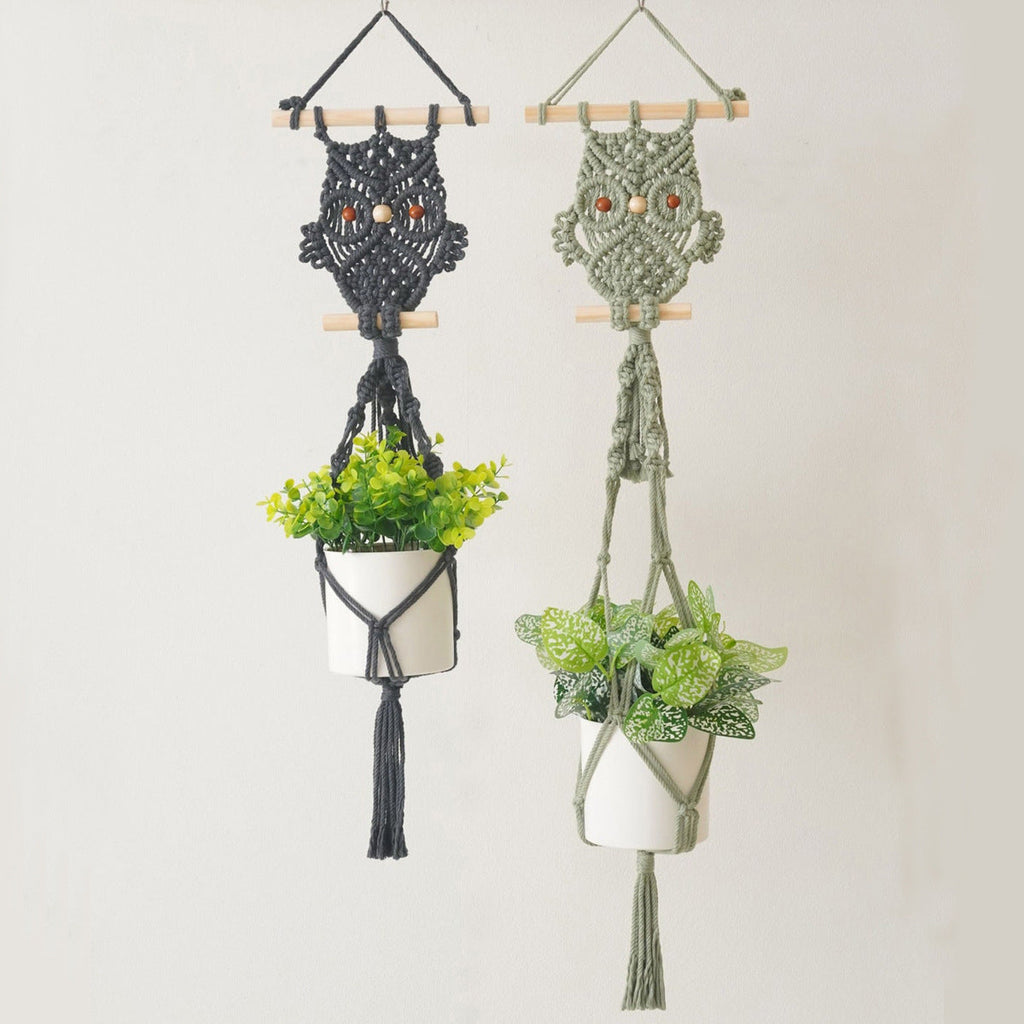 Decorative Macrame Owl Planter | High & Bury
