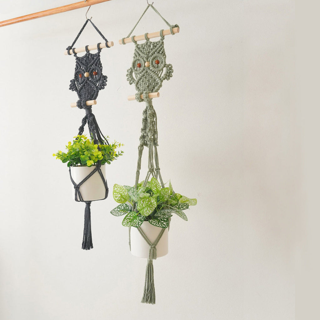 Decorative Macrame Owl Planter | High & Bury