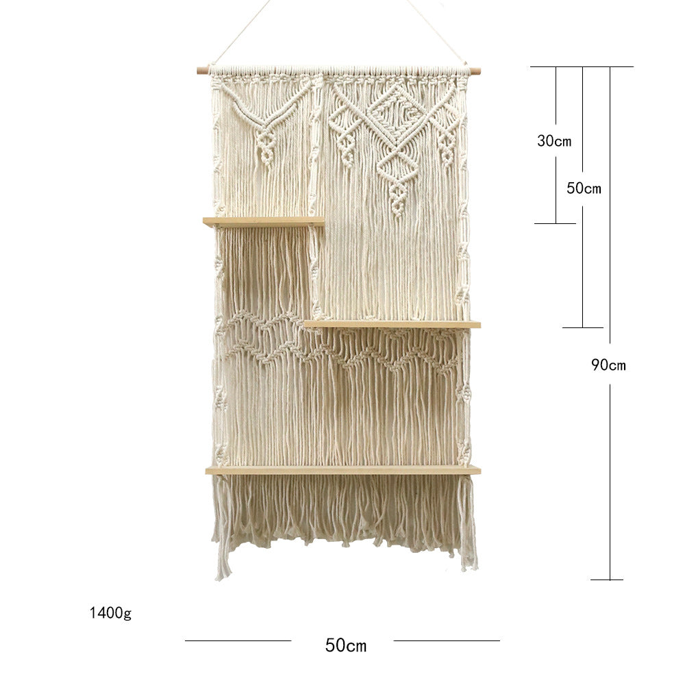 Decorative Macrame Plant Holder with Shelves | High & Bury