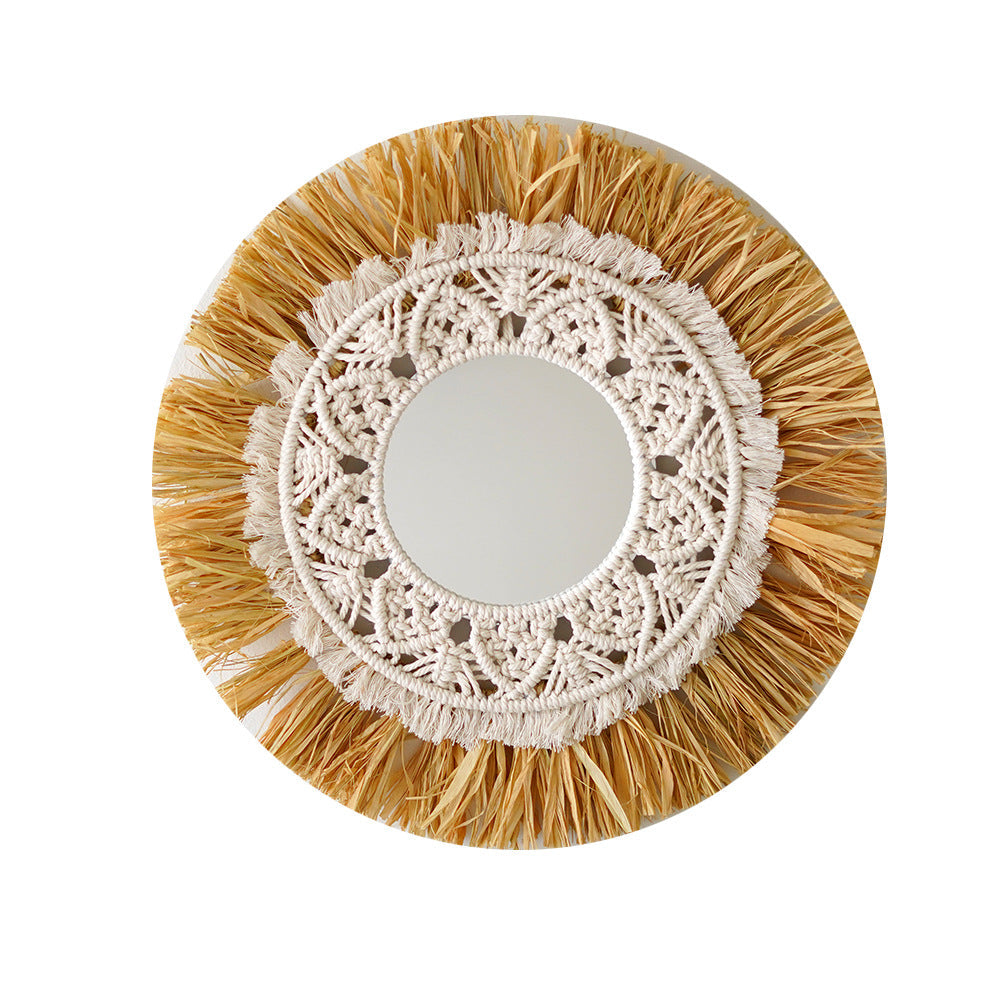 Decorative Macrame Round Wall Mirror Model Eu9K | High & Bury