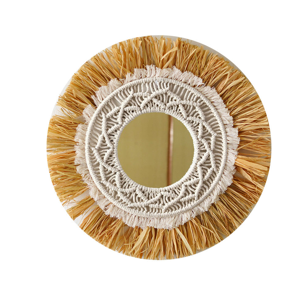 Decorative Macrame Round Wall Mirror Model Eu9K | High & Bury