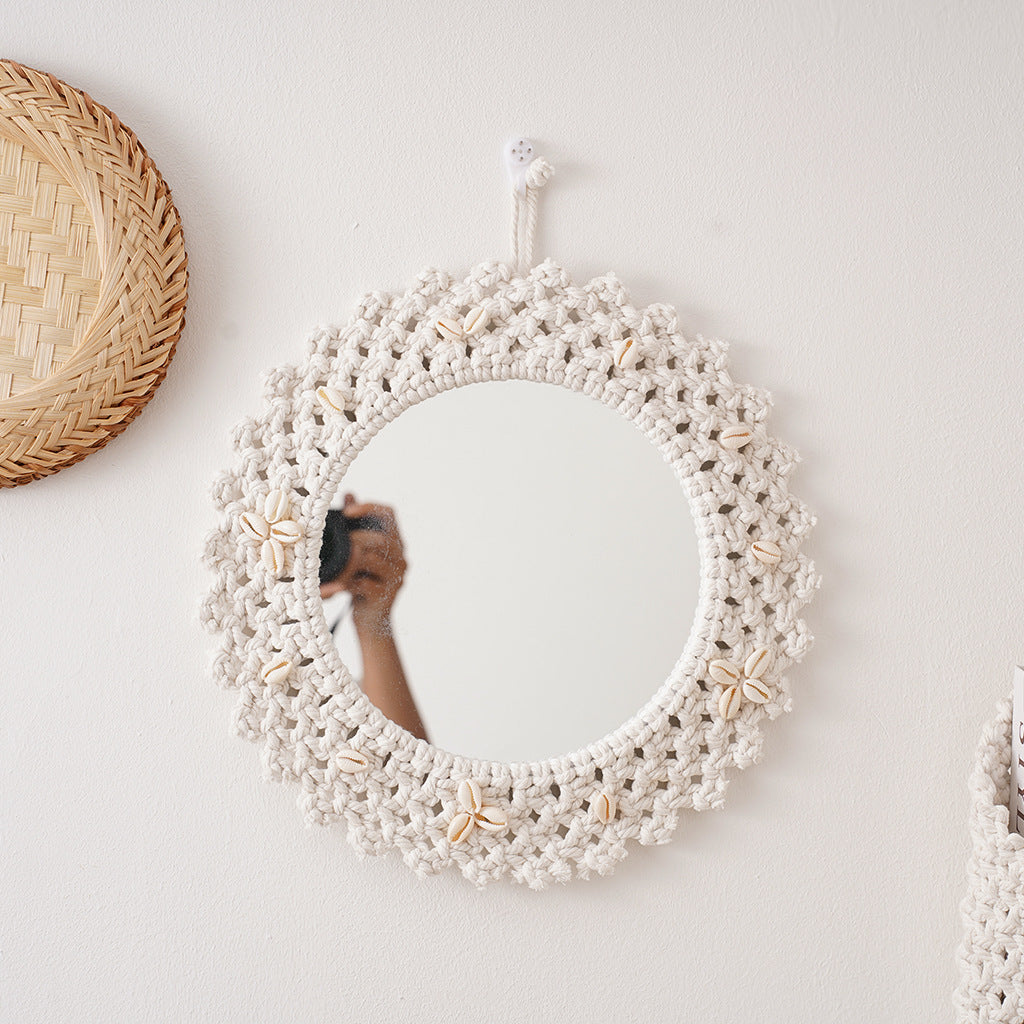 Decorative Macrame Star-Shaped Wall Mirror | High & Bury