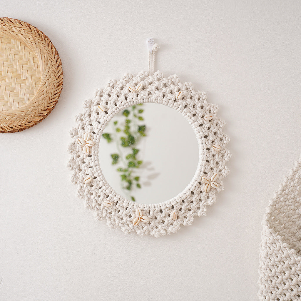 Decorative Macrame Star-Shaped Wall Mirror | High & Bury