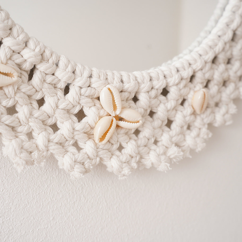 Decorative Macrame Star-Shaped Wall Mirror | High & Bury