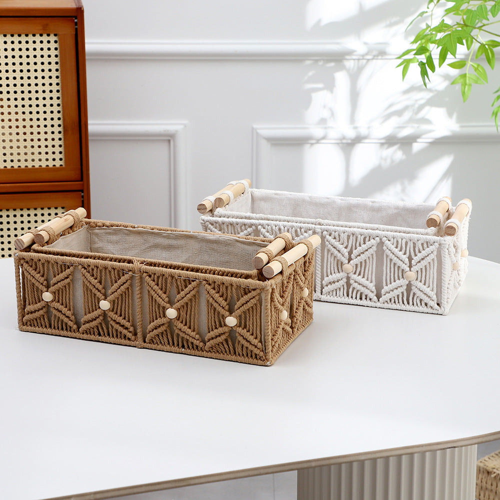 Decorative Macrame Storage Basket | High & Bury