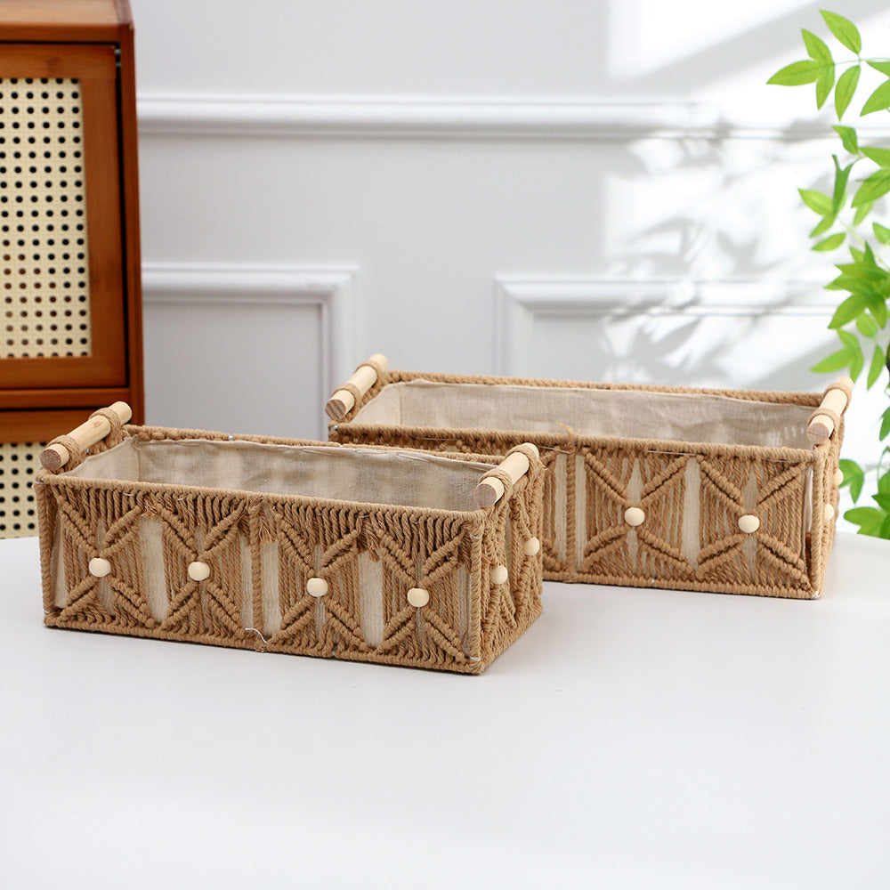 Decorative Macrame Storage Basket | High & Bury