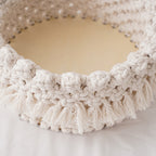 Decorative Macrame Storage Basket Off White | High & Bury