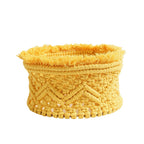 Decorative Macrame Storage Basket Off White Yellow | High & Bury