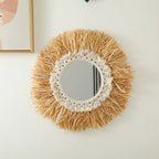 Decorative Macrame Sunburst Wall Mirror | High & Bury