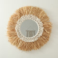 Decorative Macrame Sunburst Wall Mirror | High & Bury