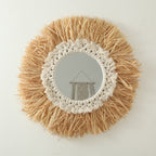 Decorative Macrame Sunburst Wall Mirror | High & Bury