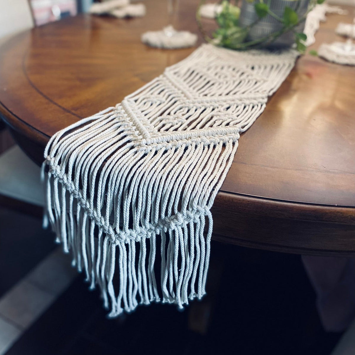 Decorative Macrame Table Runner | High & Bury