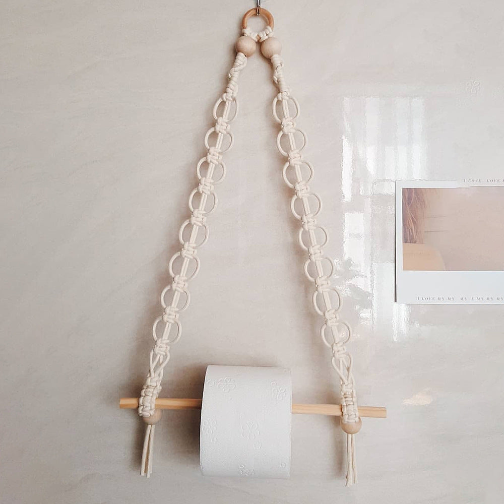 Decorative Macrame Toilet Paper Holder | High & Bury