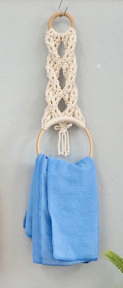 Decorative Macrame Towel Holder | High & Bury